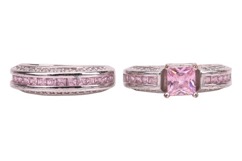 Lot 24 - Two gold filled dress rings set with cubic...