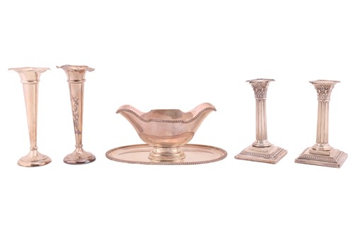 Lot 407 - A pair of Victorian silver Corinthian column...
