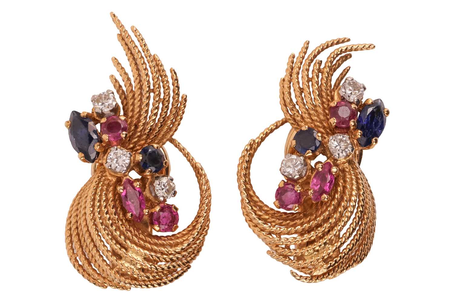 Lot 50 - Kutchinsky - A pair of gem-set clip-on...