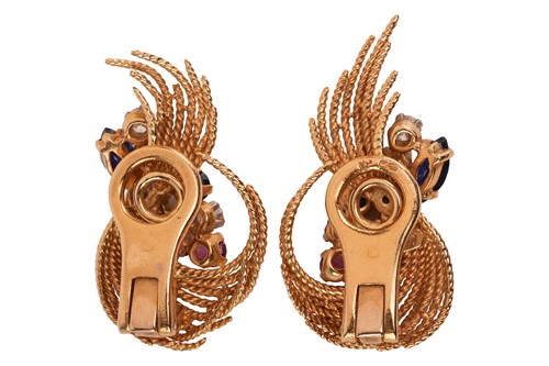 Lot 50 - Kutchinsky - A pair of gem-set clip-on...