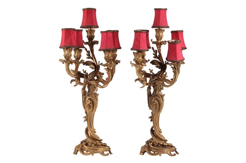Lot 102 - A pair of Louis XV style gilt bronze...