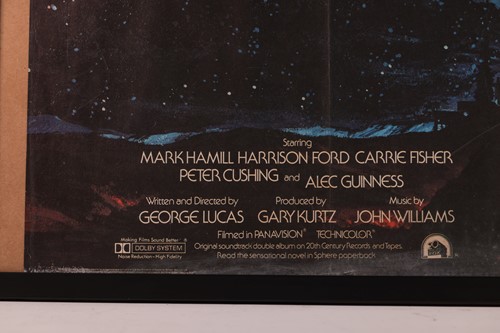 Lot 137 - A rare 1977 Star Wars British quad poster, the...
