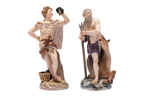 Lot 148 - A porcelain figure of Neptune / Poseidon,...