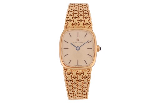 Lot 192 - Certina – An ‘18K’ Wristwatch Reference:...