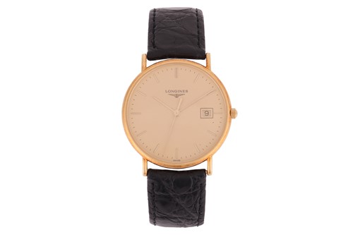 Lot 196 - Longines – An 18ct Yellow Gold La Grande...