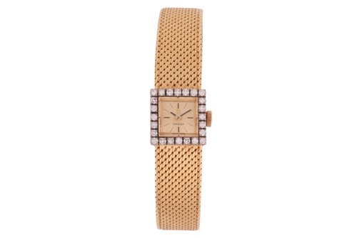 Lot 188 - Omega – An ‘18K’ Diamond-Set Dress Watch...