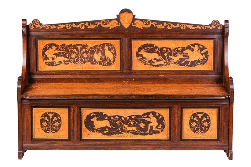 Lot 93 - An unusual Florentine Renaissance Revival oak...