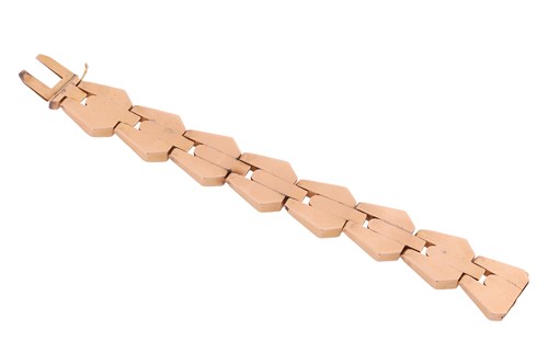 Lot 52 - A retro link bracelet, circa 1940s, consisting...
