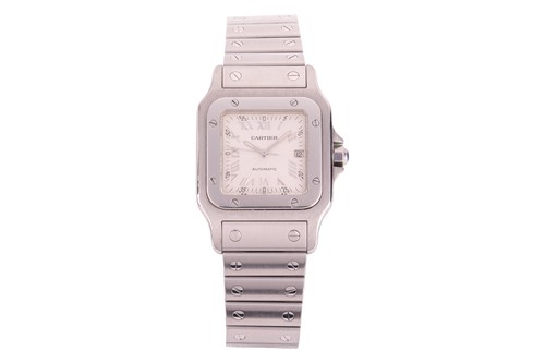 Lot 214 - Cartier – A Santos Galbee Wristwtach Reference:...