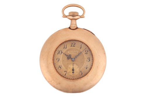 Lot 232 - Waltham – A ‘14K’ Half Hunter Pocket Watch...