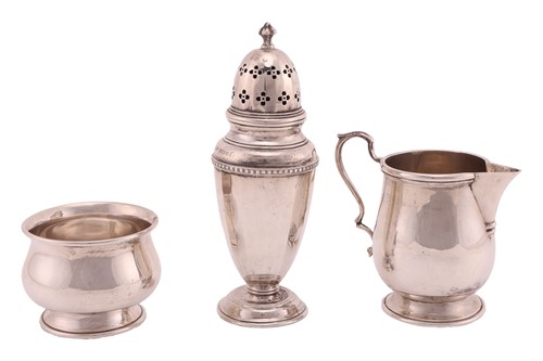 Lot 271 - A silver sugar caster, of panelled circular...