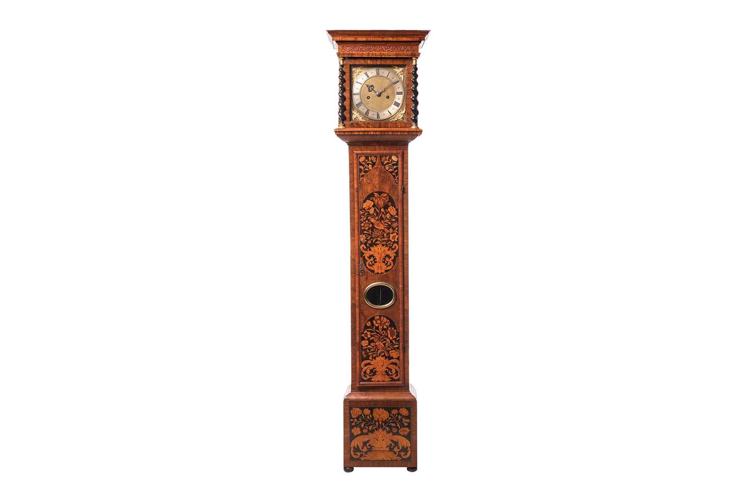 Lot 21 - A William & Mary walnut and marquetry 8-day...
