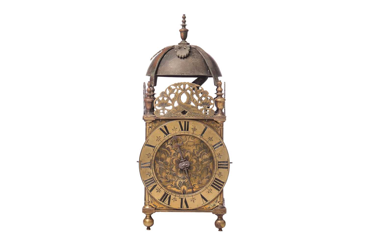 Lot 3 - A Charles II brass 30- hour lantern clock,...