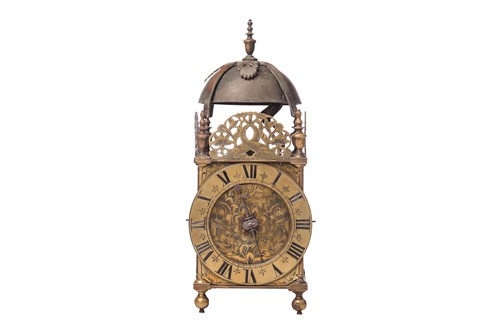 Lot 3 - A Charles II brass 30- hour lantern clock,...