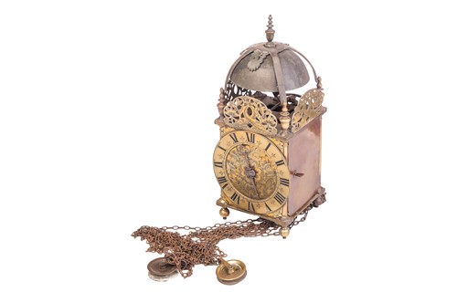 Lot 3 - A Charles II brass 30- hour lantern clock,...