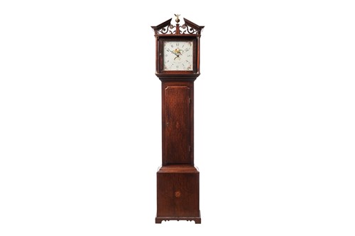 Lot 8 - A late George III oak 30-hour longcase clock,...