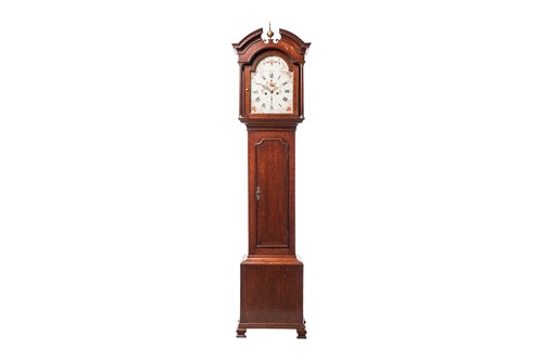 Lot 12 - A late 18th century oak 8-day longcase clock,...