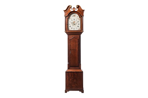 Lot 18 - A late George III oak 8-day longcase clock,...