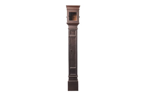 Lot 22 - A 30-hour brass lantern clock in a painted...