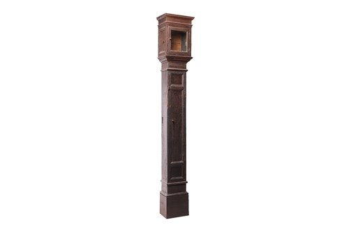 Lot 22 - A 30-hour brass lantern clock in a painted...