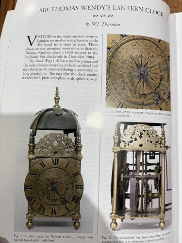 Lot 22 - A 30-hour brass lantern clock in a painted...