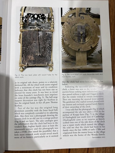 Lot 22 - A 30-hour brass lantern clock in a painted...