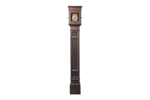 Lot 22 - A 30-hour brass lantern clock in a painted...