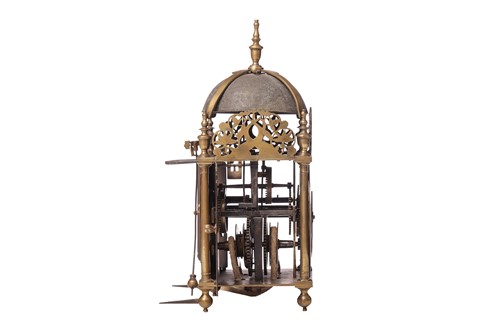 Lot 28 - A Charles II 30-hour brass lantern clock, John...