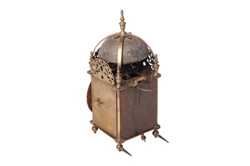 Lot 28 - A Charles II 30-hour brass lantern clock, John...