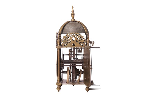 Lot 28 - A Charles II 30-hour brass lantern clock, John...