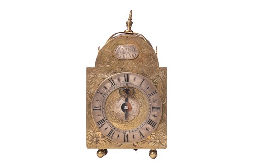 Lot 31 - A 30-hour brass miniature hoop and spike type...