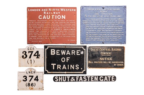 Lot 50 - A group of LNWR, LNER GCR and other cast iron...