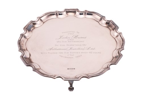 Lot 280 - A silver commemorative salver, by Francis...