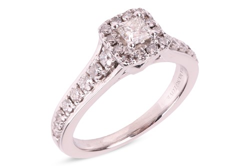 Lot 244 - A Vera Wang "Love" diamond cluster ring in...