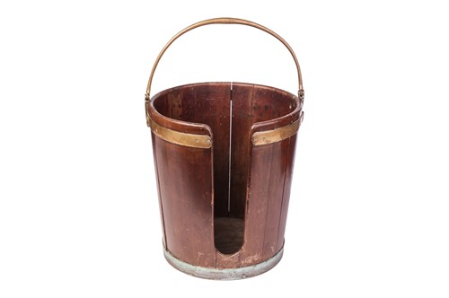 Lot 96 - A Georgian mahogany and brass-bound butler's...