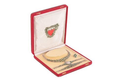 Lot 180 - Augustin Julia-Plana - a diamond and emerald...