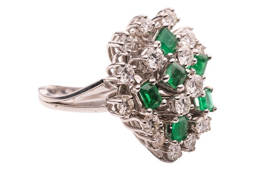 Lot 180 - Augustin Julia-Plana - a diamond and emerald...