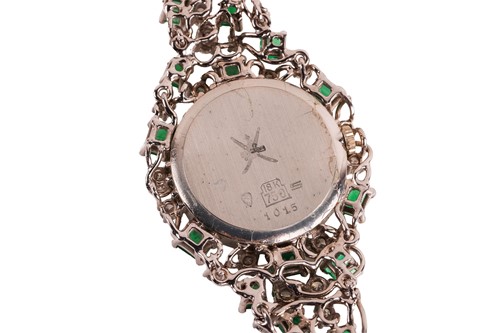 Lot 180 - Augustin Julia-Plana - a diamond and emerald...