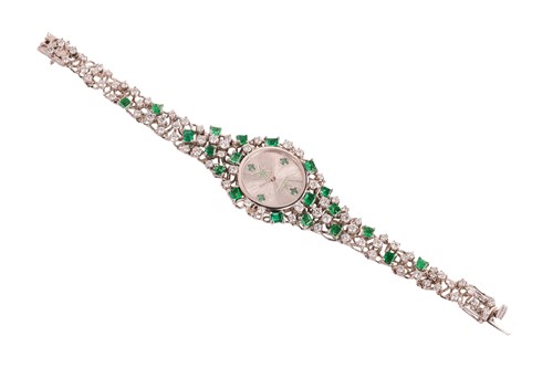 Lot 180 - Augustin Julia-Plana - a diamond and emerald...