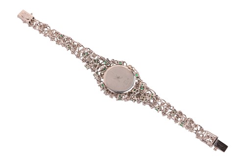 Lot 180 - Augustin Julia-Plana - a diamond and emerald...