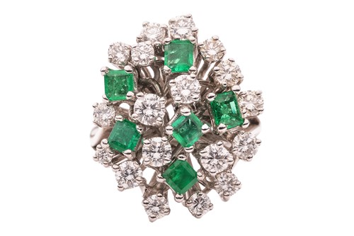 Lot 180 - Augustin Julia-Plana - a diamond and emerald...