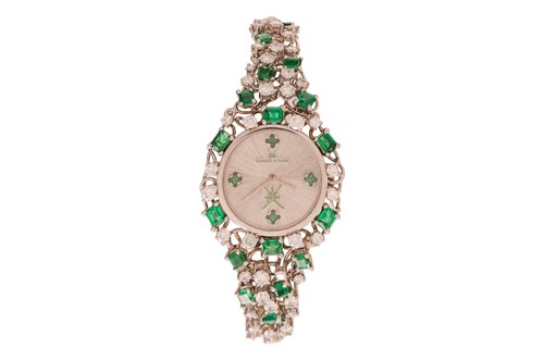 Lot 180 - Augustin Julia-Plana - a diamond and emerald...
