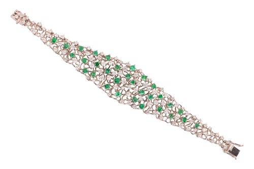 Lot 180 - Augustin Julia-Plana - a diamond and emerald...