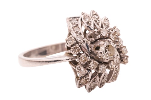 Lot 177 - A diamond-set foliate ensemble containing a...
