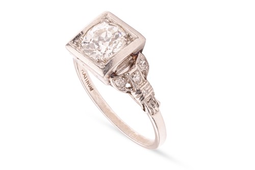Lot 74 - A diamond-set solitaire ring, comprising a...