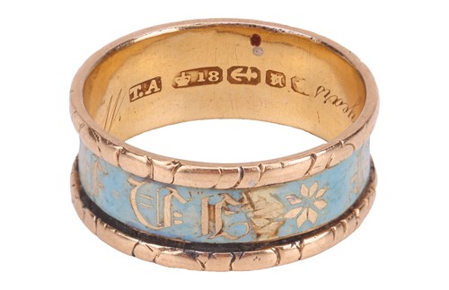 Lot 3 - An early Victorian mourning ring, the band...