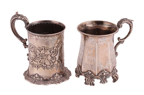 Lot 278 - Two Victorian silver christening cups; one...