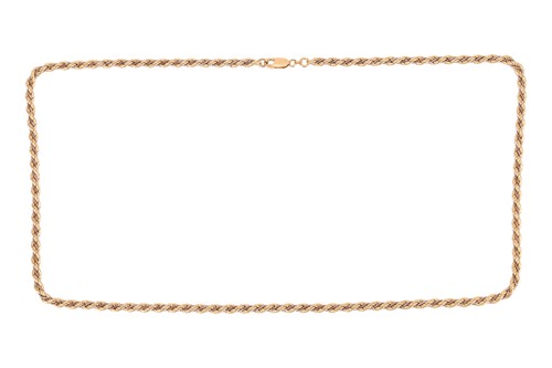Lot 99 - A two-toned twisted rope necklace, accented...