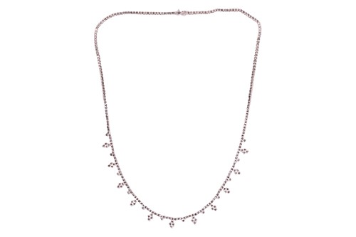 Lot 79 - A diamond-set fringe necklace, composed of...