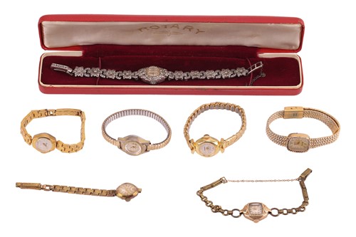 Lot 53 - A group of seven watches; To include six...